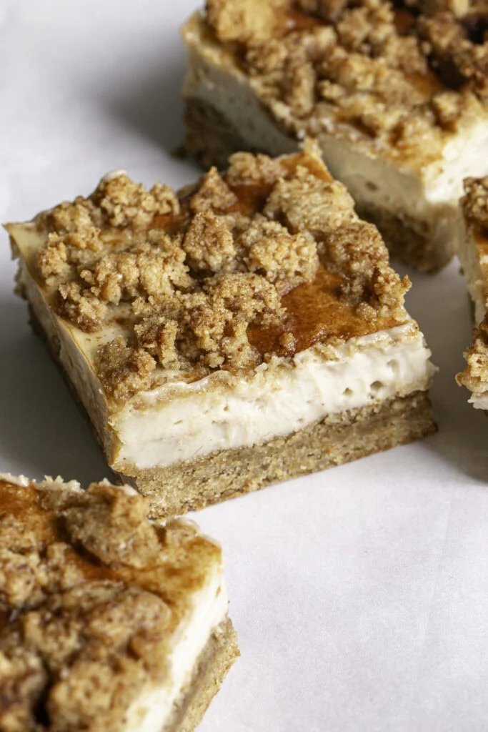 Creamy vegan cheesecake filling being beaten smooth